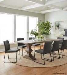SOLID WOOD PEDESTAL DINING TABLE