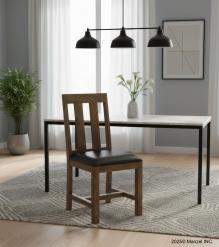 WOODEN LEATHER DINING CHAIR
