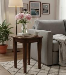 IRON & WOOD  END TABLE SIDE TABLE