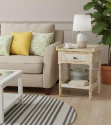 SOLID RECLAIMED TEAK WOOD END TABLE / NIGHTSTAND