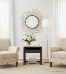 WOOD & IRON END TABLE
