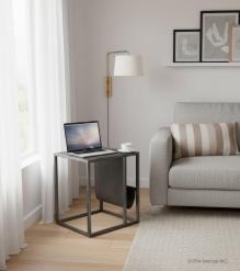 SOLID WOOD & IRON END TABLE