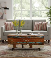 SOLID RECLAIMED TEAK WOOD STORAGE TRUNK / COFFEE TABLE