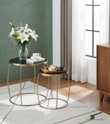 WOOD & IRON NESTING TABLES