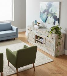 SOLID RECLAIMED TEAK WOOD SIDEBOARD CONSOLE W/ DRAWERS & DOORS