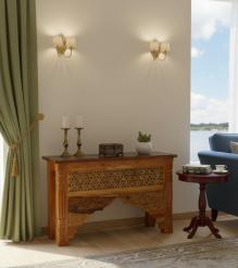 HAND CARVED SOLID WOOD CONSOLE