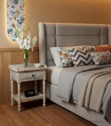 SOLID RECLAIMED TEAK WOOD END TABLE / NIGHTSTAND