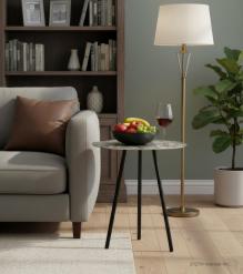 Carved Metal End Table