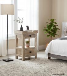 SOLID RECLAIMED TEAK WOOD 3 DRAWER END TABLE / NIGHT STAND