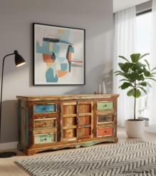WOODEN 6 DRAWER SIDEBOARD