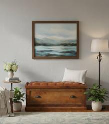Wood Trunk w/ Upholstered Leather top
