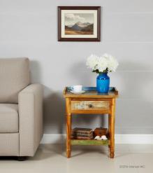 SOLID RECLAIMED TEAK WOOD END TABLE / NIGHTSTAND