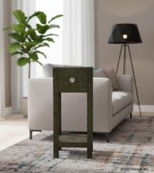 SOLID WOOD & IRON END TABLE