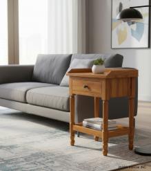 SOLID RECLAIMED TEAK WOOD END TABLE / NIGHTSTAND