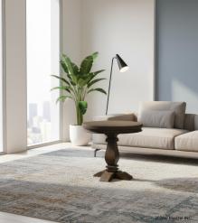 SOLID WOOD ROUND PEDESTAL END TABLE