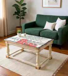 SOLID WOOD PAINTED COFFEE TABLE