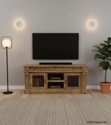SOLID WOOD MEDIA CABINET W/ 2 DOORS
