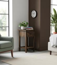 SOLID WOOD & IRON END TABLE