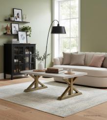 SOLID LIVE EDGE WOOD & IRON COFFEE TABLE