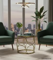 SOLID WOOD & IRON END TABLE