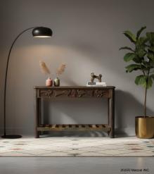 HAND CARVED SOLID RECLAIMED WOOD CONSOLE TABLE