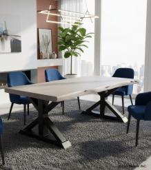 SOLID LIVE EDGE WOOD & IRON COFFEE TABLE