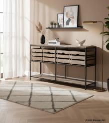 SOLID WOOD & IRON 4 DRAWER CABINET