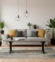 SOLID WOOD & IRON BENCH