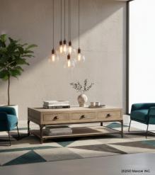SOLID WOOD & IRON COFFEE TABLE