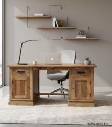 SOLID WOOD DESK W/ 8 DRAWERS