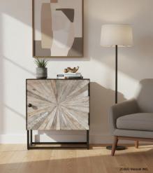 RECLAIMED WOOD & IRON SIDE TABLE