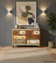 SOLID RECLAIMED TEAK WOOD DRESSER SIDEBOARD BUREAU