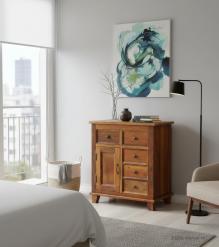 WOODEN BEDSIDE