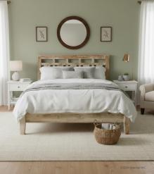 SOLID ROSEWOOD QUEEN BED - HEADBOARD, FOOTBOARD, SIDE RAILS, SLATS
