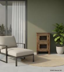 SOLID WOOD 2 DOOR END TABLE / NIGHTSTAND