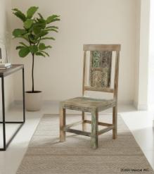 HAND CARVED SOLID RECLAIMED TEAK WOOD CHAIR