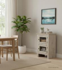 SOLID WOOD 2 DOOR END TABLE / NIGHTSTAND