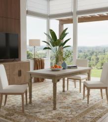 SOLID WOOD DINING TABLE W/ TURNED LEG