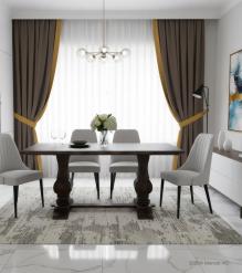 SOLID WOOD PEDESTAL DINING TABLE 