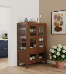 RECLAIMED TEAK & GLASS CABINET