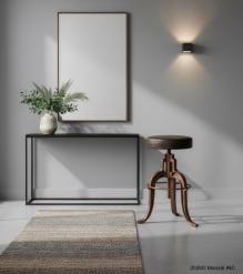 ADJUSTABLE HEIGHT IRON & LEATHER STOOL