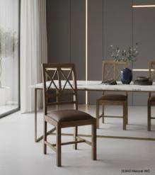 Wood  Leather Chair