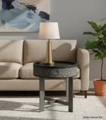 SOLID WOOD & IRON SIDE TABLE