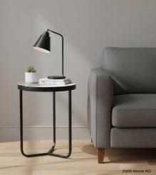 IRON & WOOD END TABLE