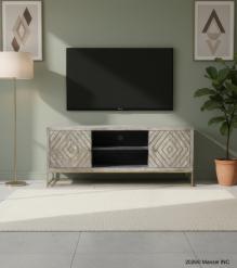 WOOD & IRON MEDIA CONSOLE SIDEBOARD