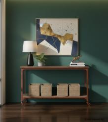 SOLID WOOD & IRON CONSOLE TABLE