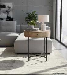 SOLID WOOD & IRON SIDE TABLE 
