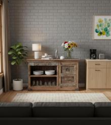 RECLAIMED CARVED TEAK SIDEBOARD 