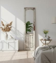RECLAIMED SOLID WOOD PANEL MIRROR