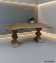 SOLID WOOD PEDESTAL DINING TABLE
